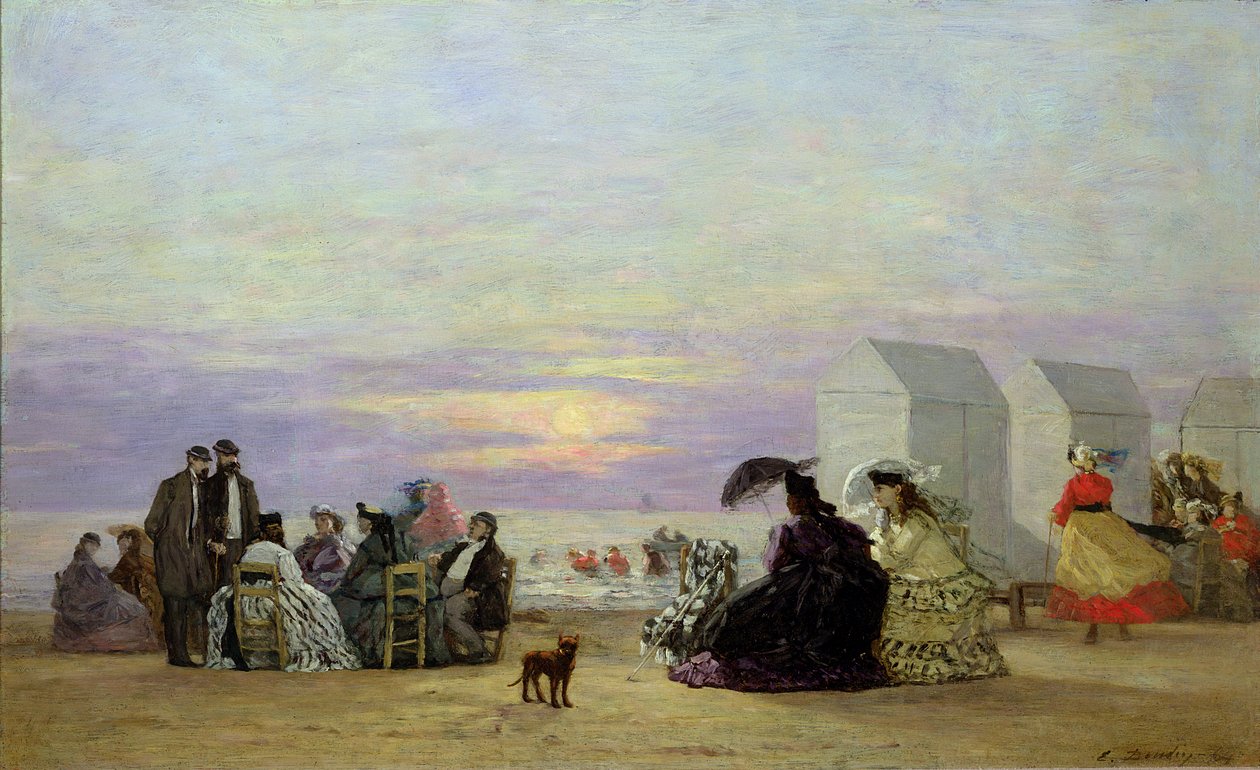 Plážová scéna, večer, 1864 od Eugene Louis Boudin