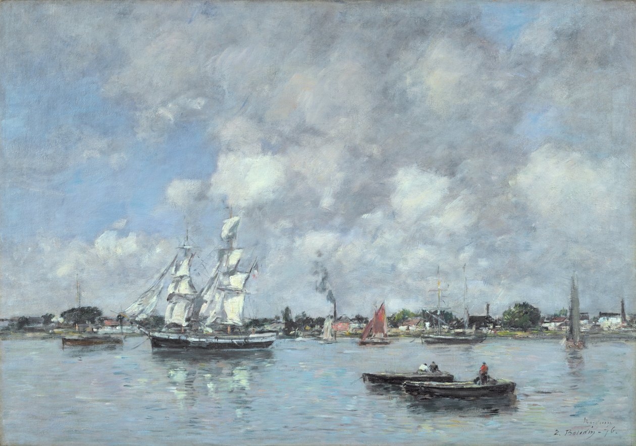 Bordeaux, Lodě na Garonně, 1876 od Eugene Louis Boudin