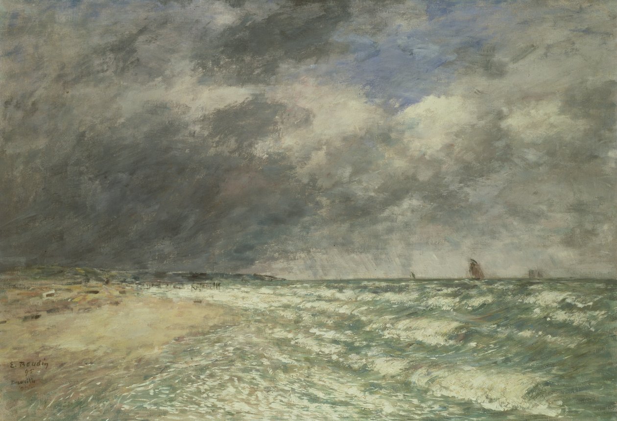 Bouřlivé počasí nad mořem, Deauville, 1895 od Eugene Louis Boudin