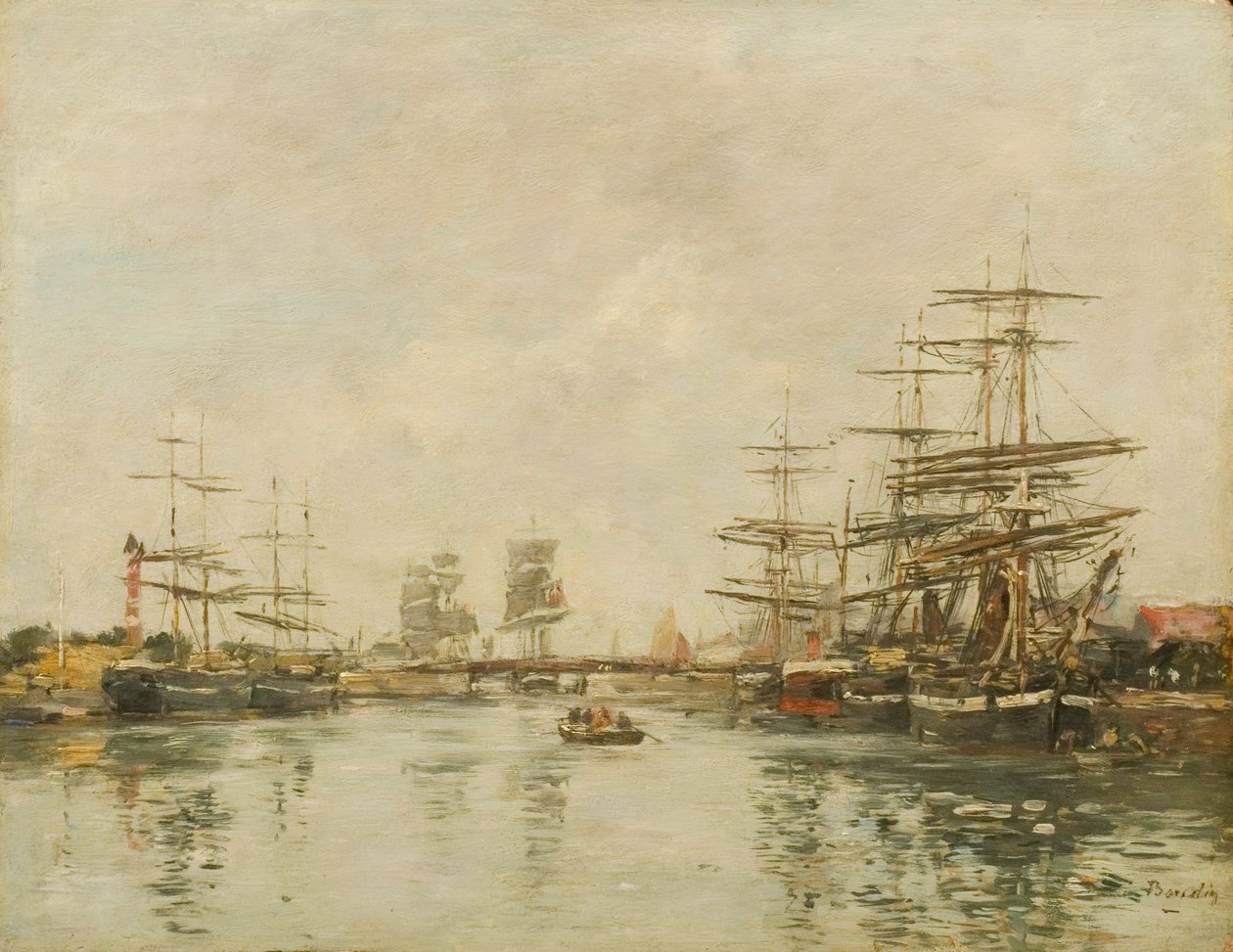 Přístav Honfleur od Eugene Louis Boudin
