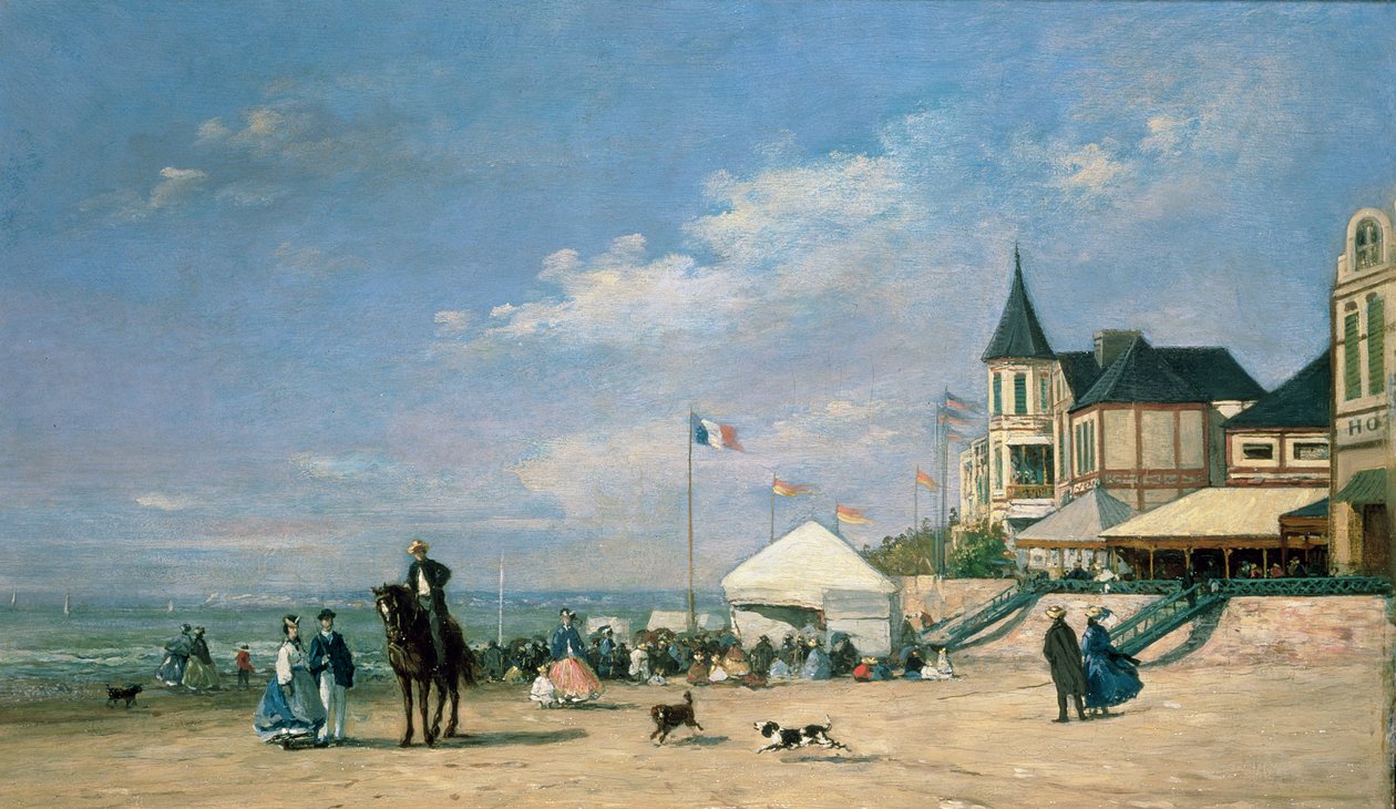 Pláž v Trouville, 1863 od Eugene Louis Boudin