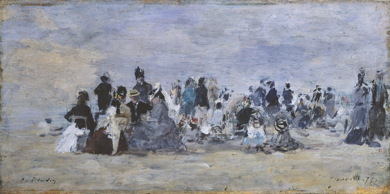 Pláž v Trouville, 1875 od Eugene Louis Boudin