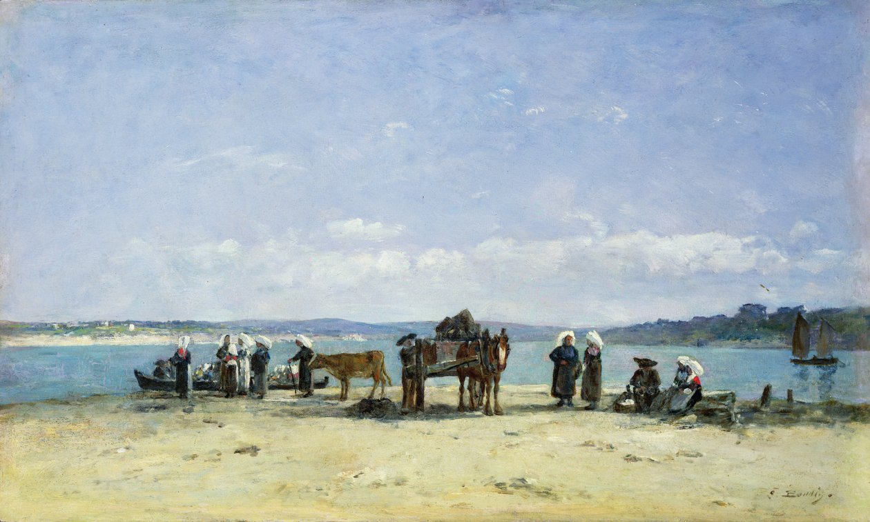 Bretonské rybářské manželky, 1870-73 od Eugene Louis Boudin