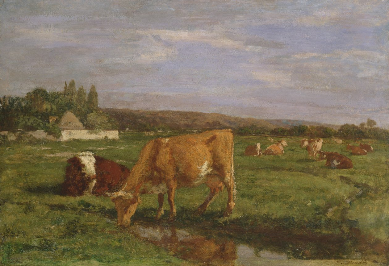 Údolí Touques, c.1858-62 od Eugene Louis Boudin