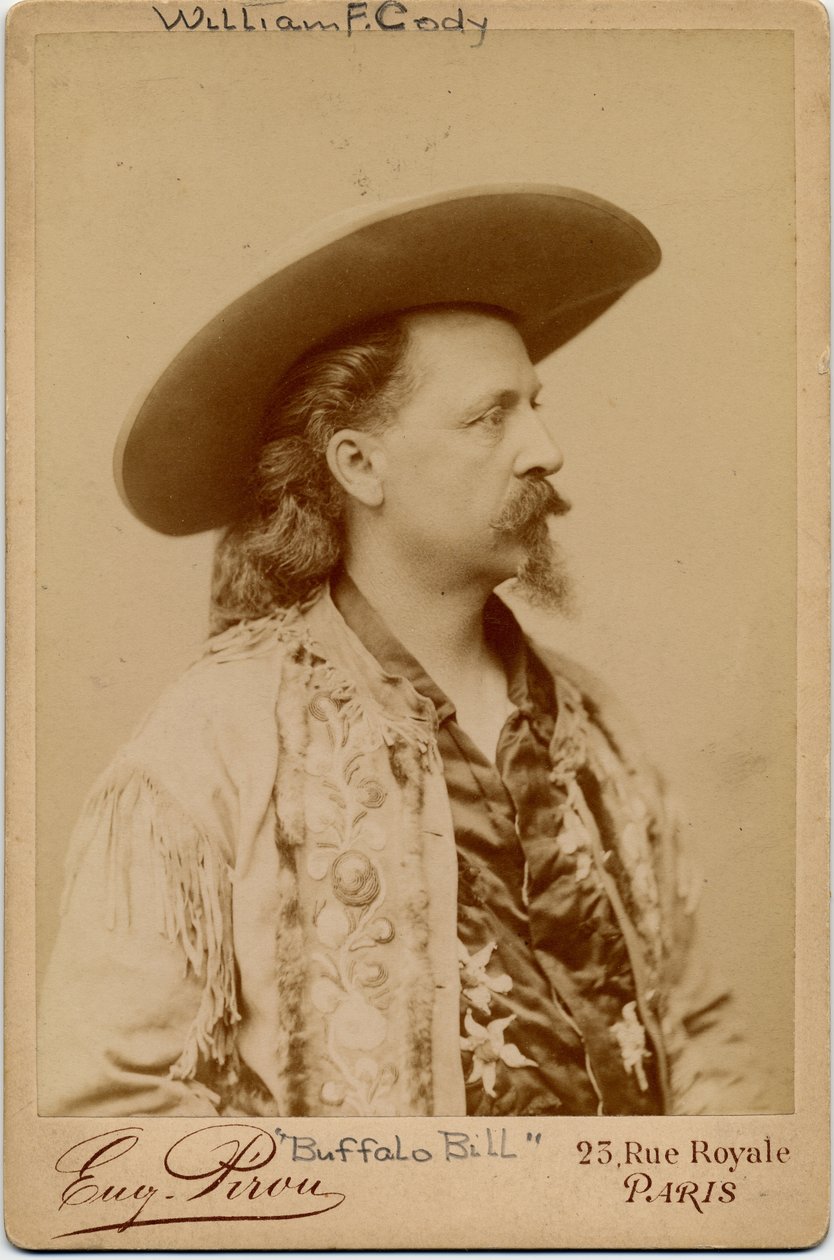 William Frederick Cody, Buffalo Bill (1846-1917), americký voják a umělec (tisk alba) od Eugene Pirou