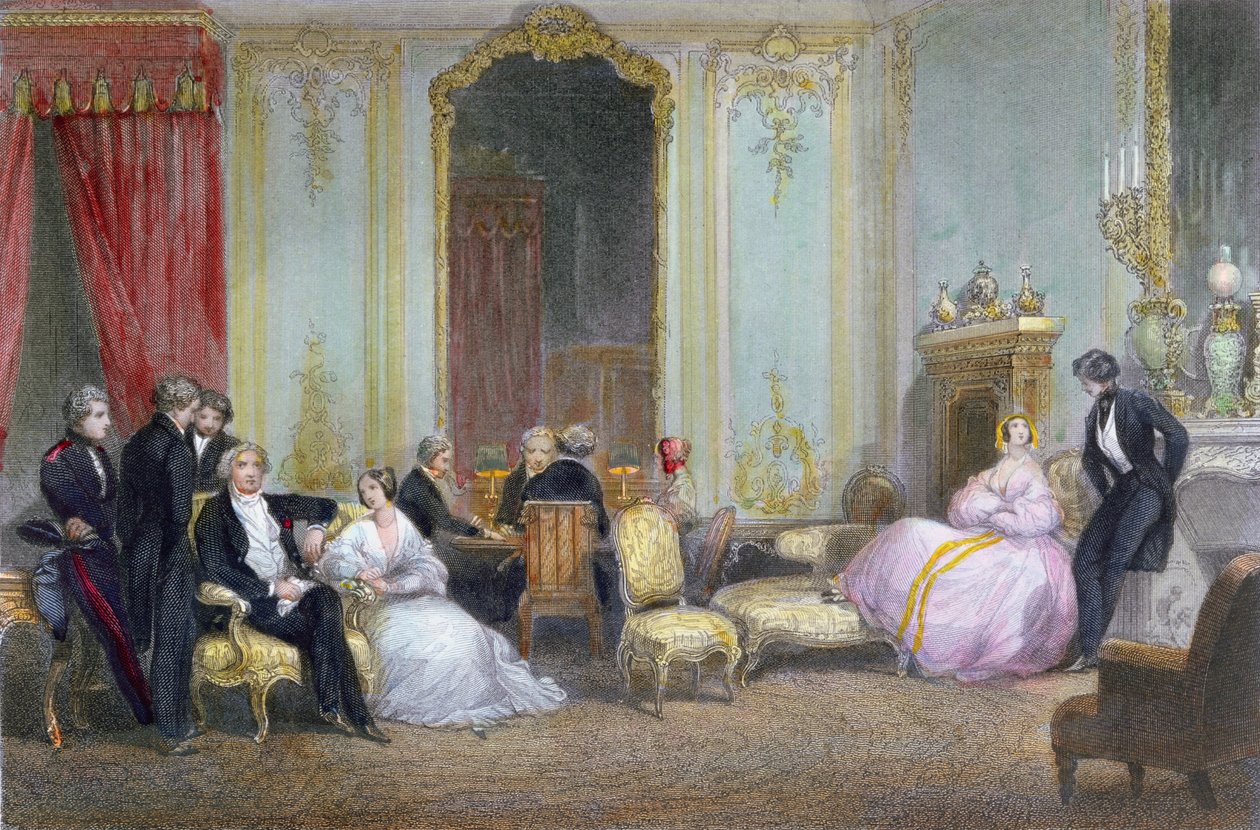 Rodinná scéna, kolem roku 1840 od Eugene Louis Lami