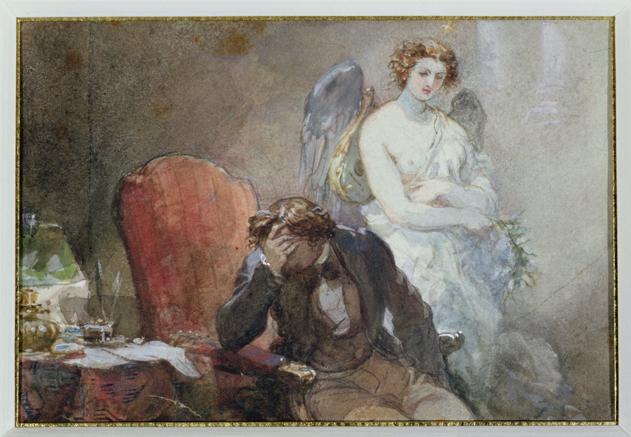Říjnová noc, ilustrace z „Les Nuits“ od Alfreda de Musseta (1810-57) od Eugene Louis Lami