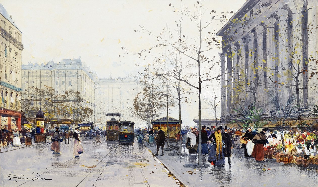 Madeleine, Paříž od Eugene Galien Laloue