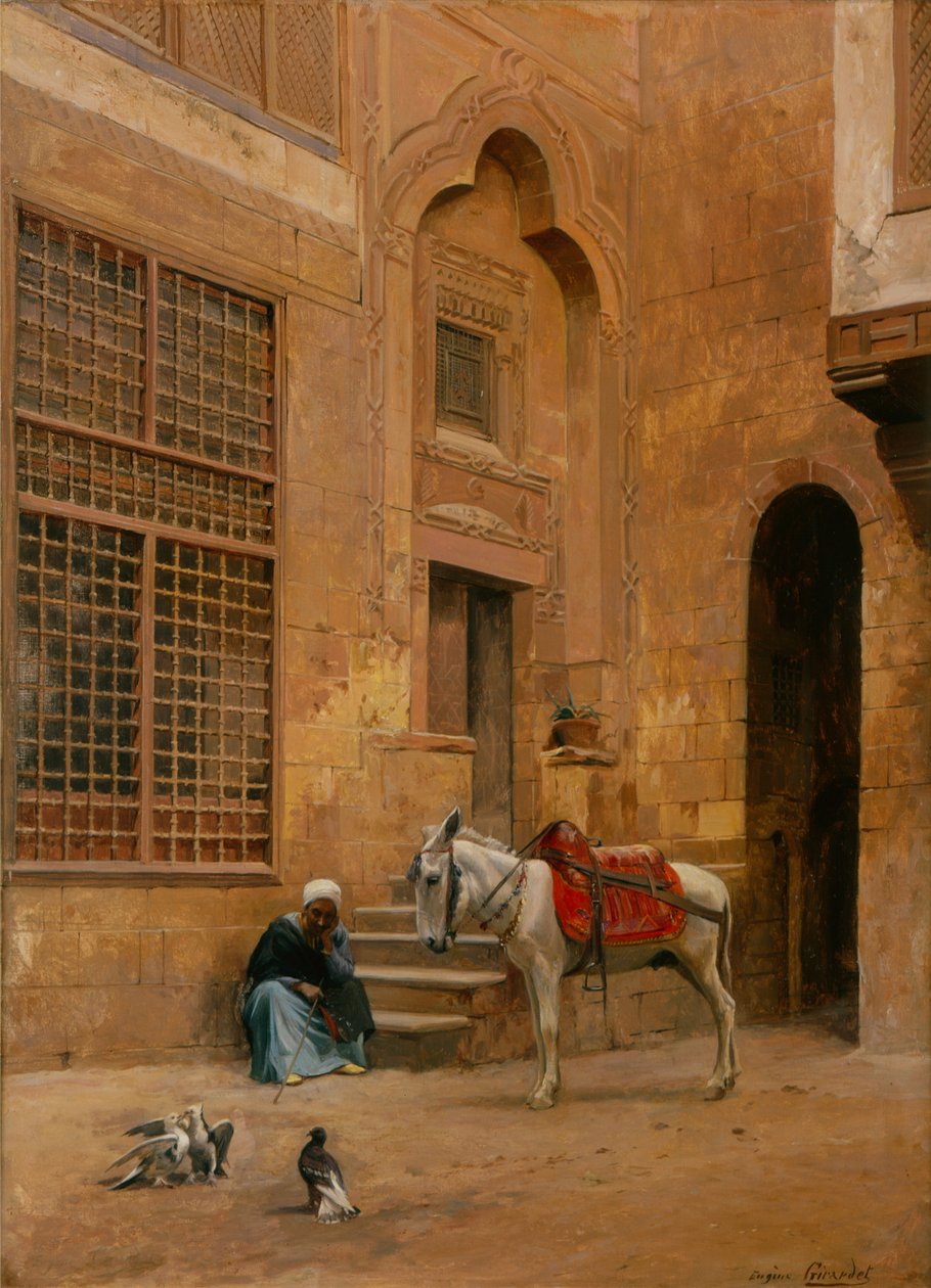 Nádvoří (olej na plátně) od Eugene Alexis Girardet