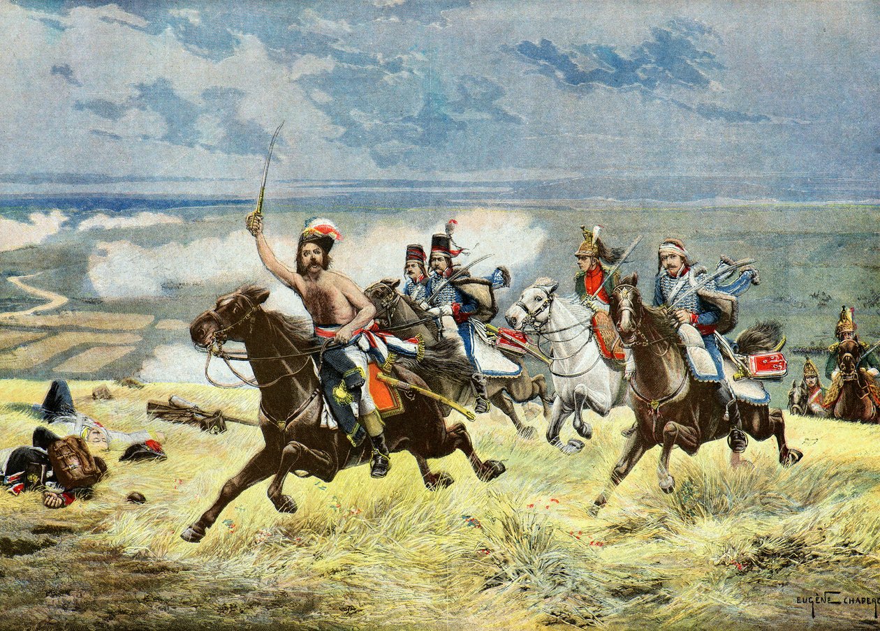 Generál Francois Macard nabíjí,1895 (Ilustrace) od Eugene Chaperon