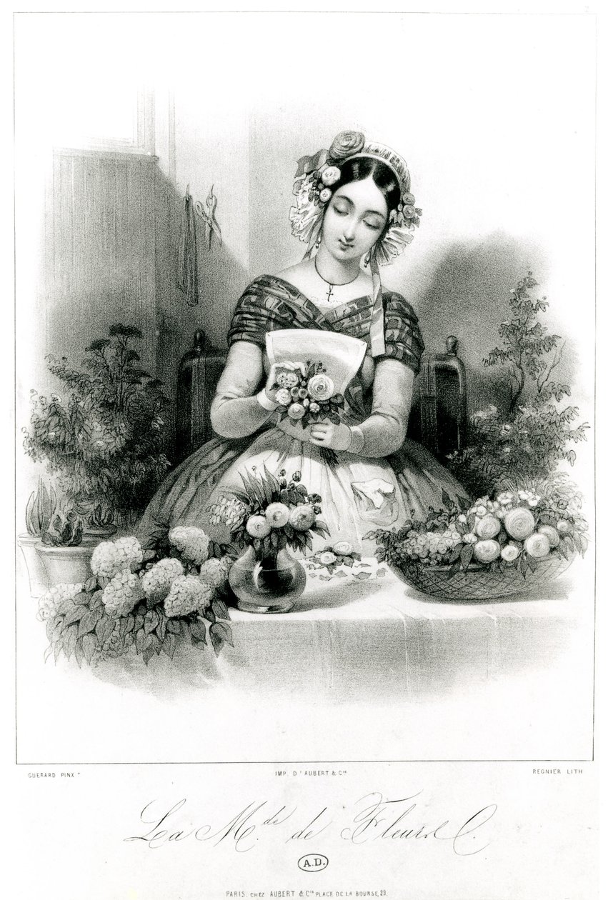 Prodejce květin, c. 1840 od Eugene Charles Francois Guerard