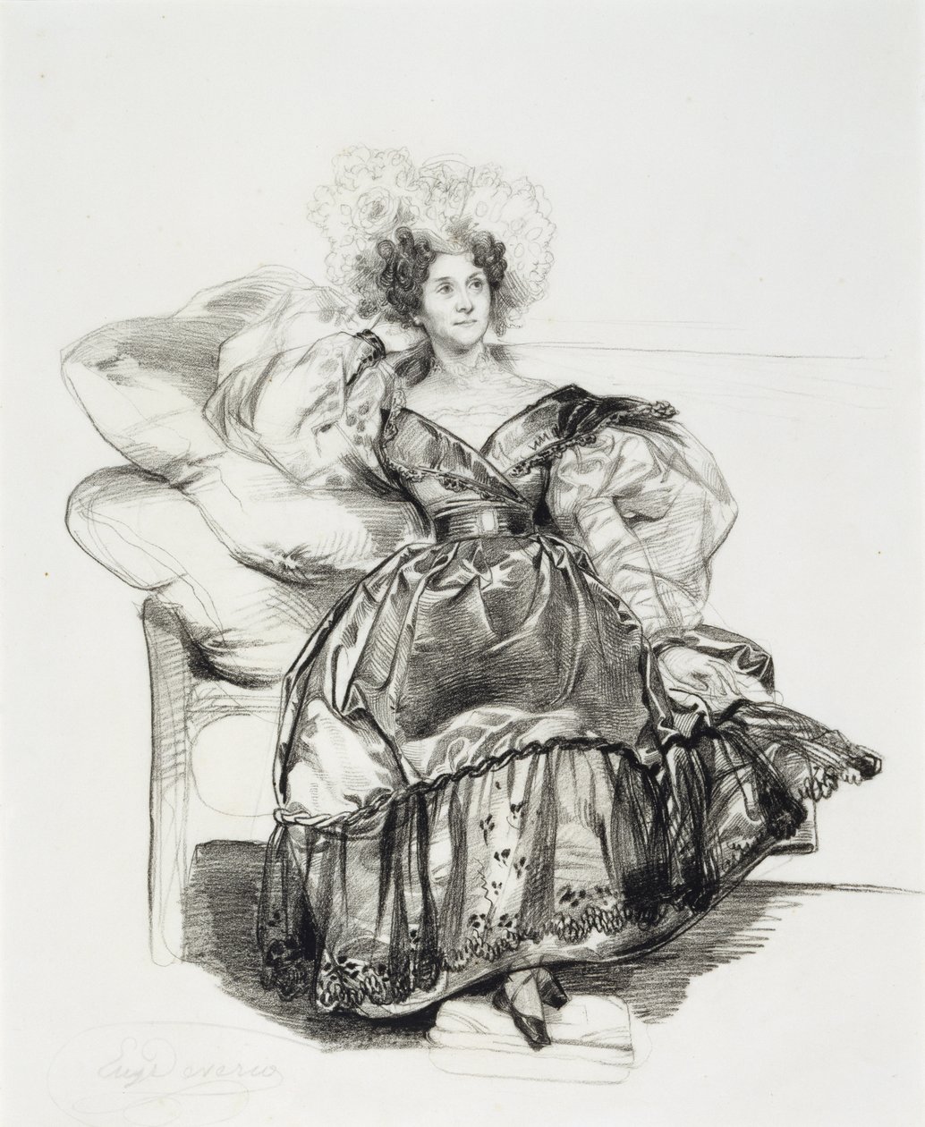 Studie pro paní Jules-Antoine Droz od Eugene Deveria