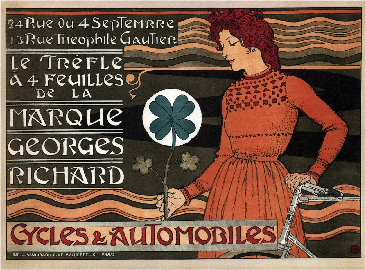 Jízdní kola a auta Georges Richard, 1899 od Eugene Grasset