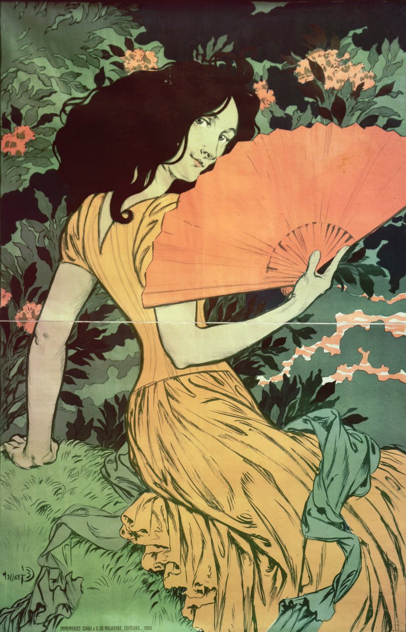 Žena s ventilátorem, 1900 od Eugene Grasset