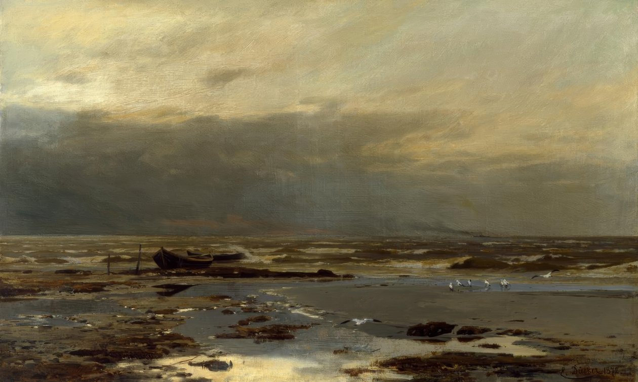E. Dücker, na pláži Baltského moře od Eugene Gustav Dücker