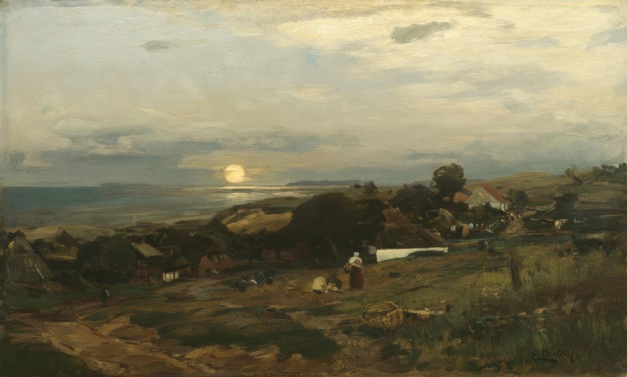 E. Dücker, západ slunce od Eugene Gustav Dücker