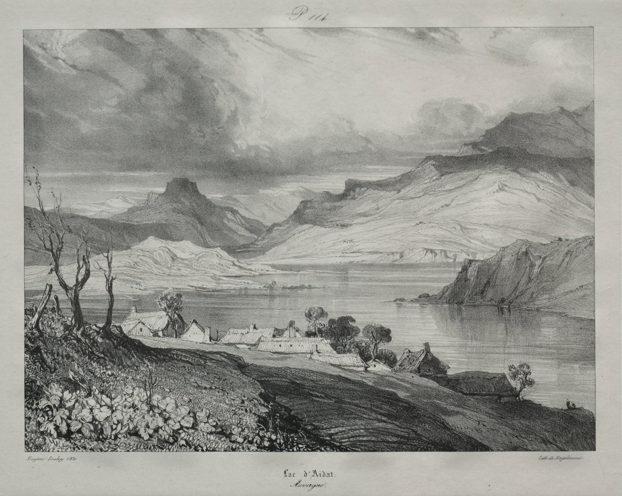 Auvergne: jezero Aidat, Auvergne od Eugene Isabey