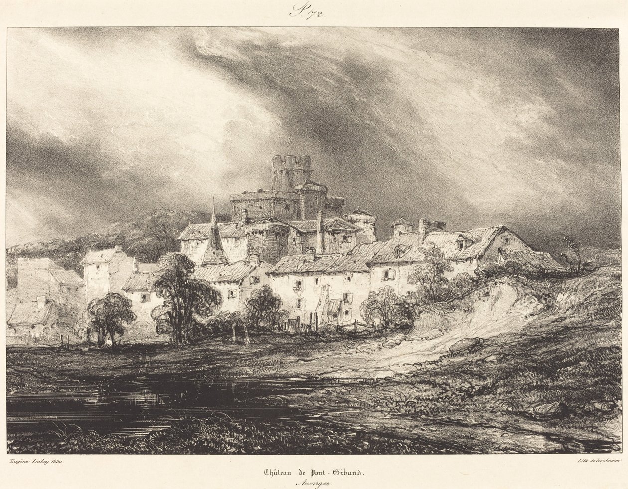 Hrad Pont-Gibaud od Eugene Isabey
