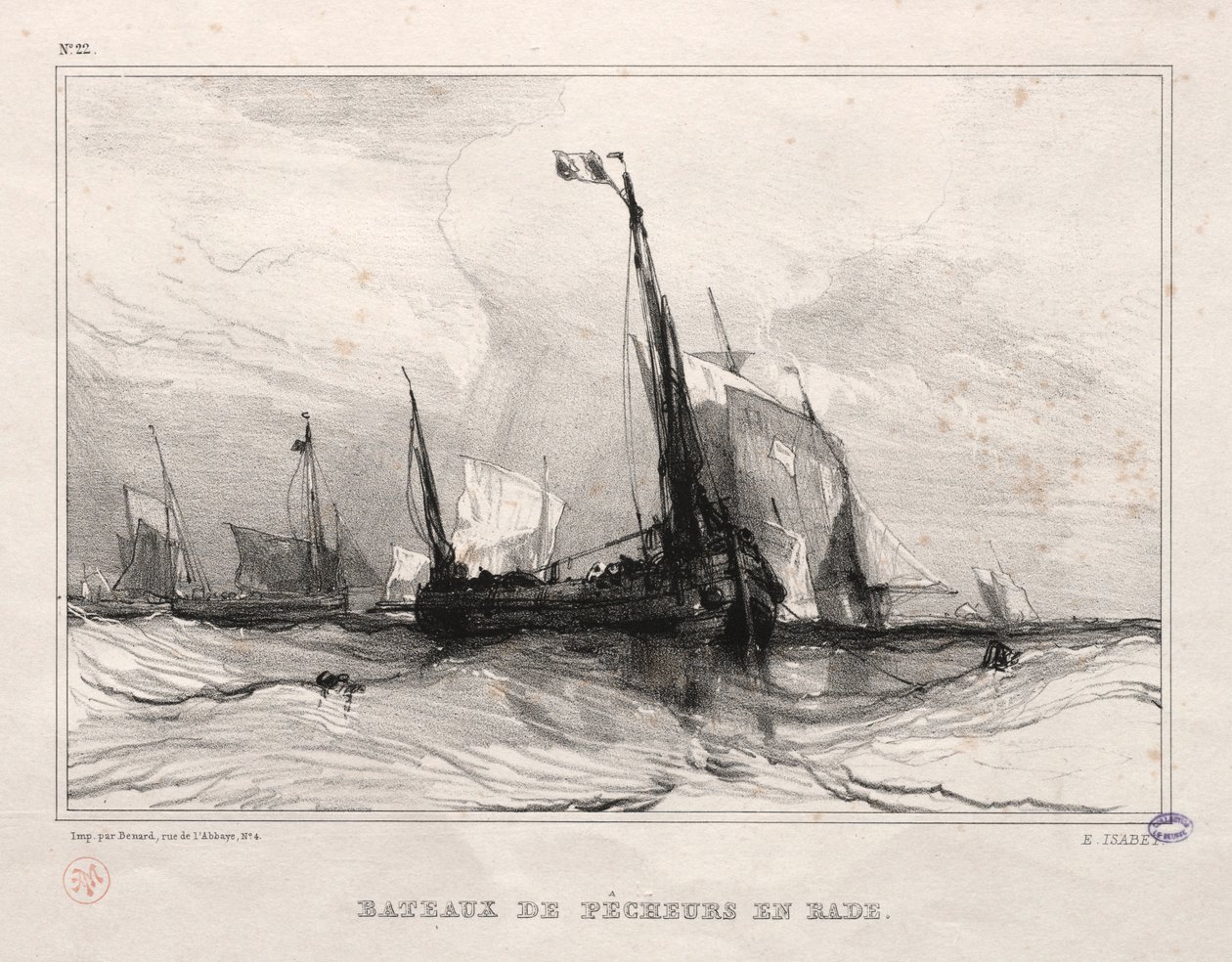 Rybářské lodě v Anchor, 1836. od Eugene Isabey