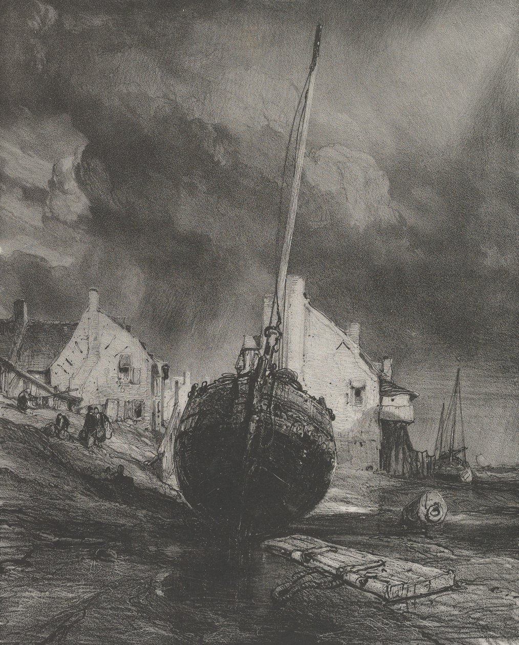 Vzpomínka na Saint-Valéry-sur-Somme, 1833. od Eugene Isabey