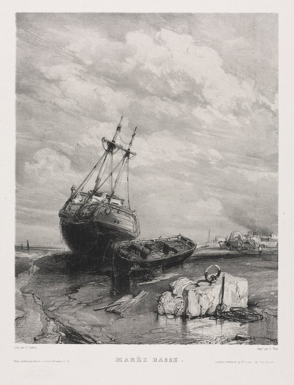 Six Marines: Low Tide, 1833. od Eugene Isabey