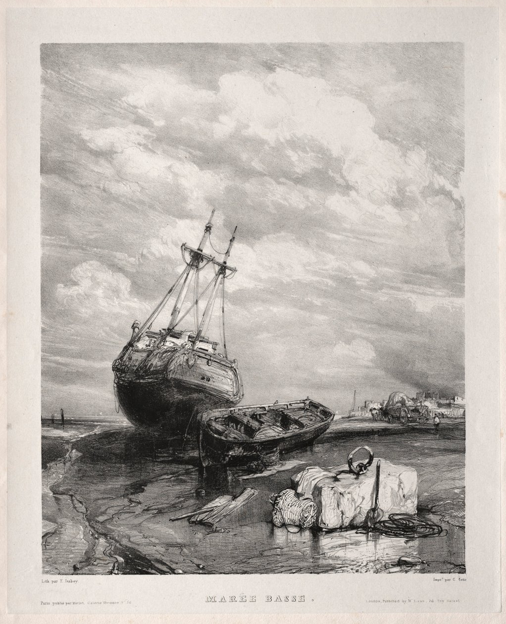 Six Marines: Low Tide, 1833. od Eugene Isabey