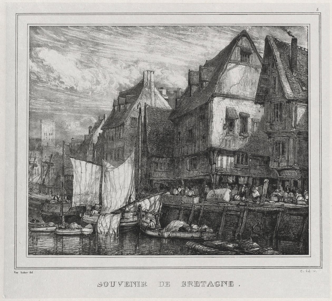 Suvenýry: Suvenýr z Bretaně, deska 5, 1832. od Eugene Isabey