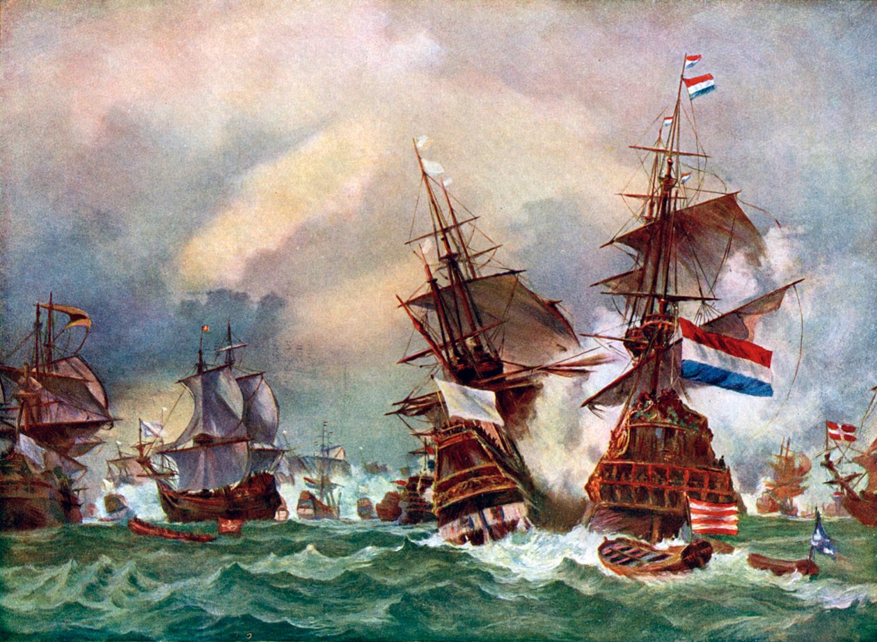 Bitva u Texelu, 1673 c1920. od Eugene Isabey