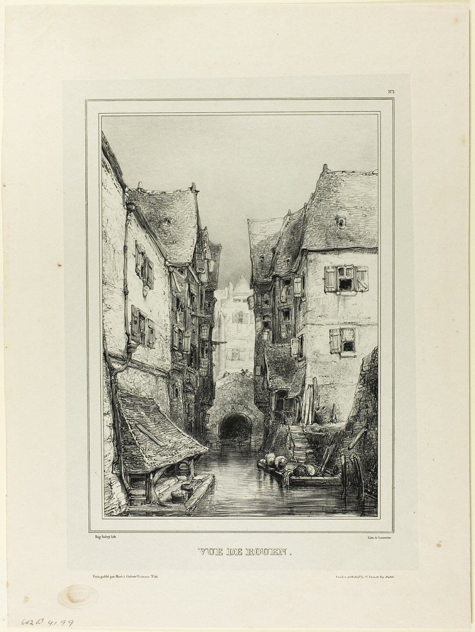 Pohled na Rouen od Eugene Isabey