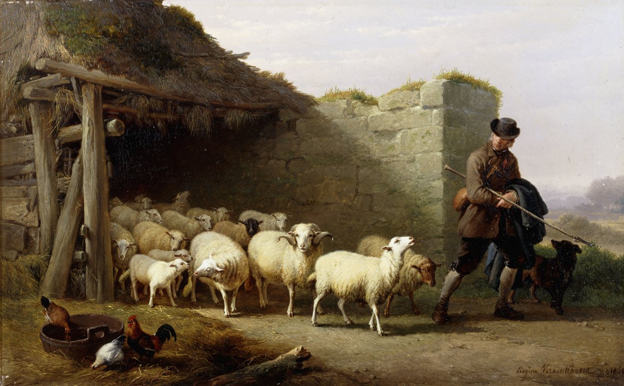 Pastýř a jeho stádo, 1862 od Eugene Joseph Verboeckhoven