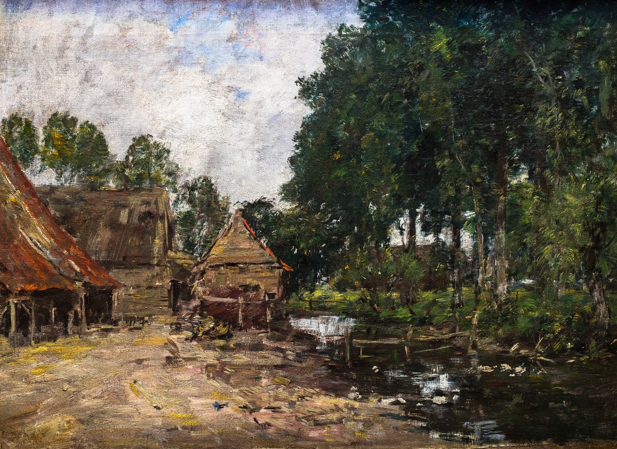 Hospodářský dvůr od Eugene Louis Boudin