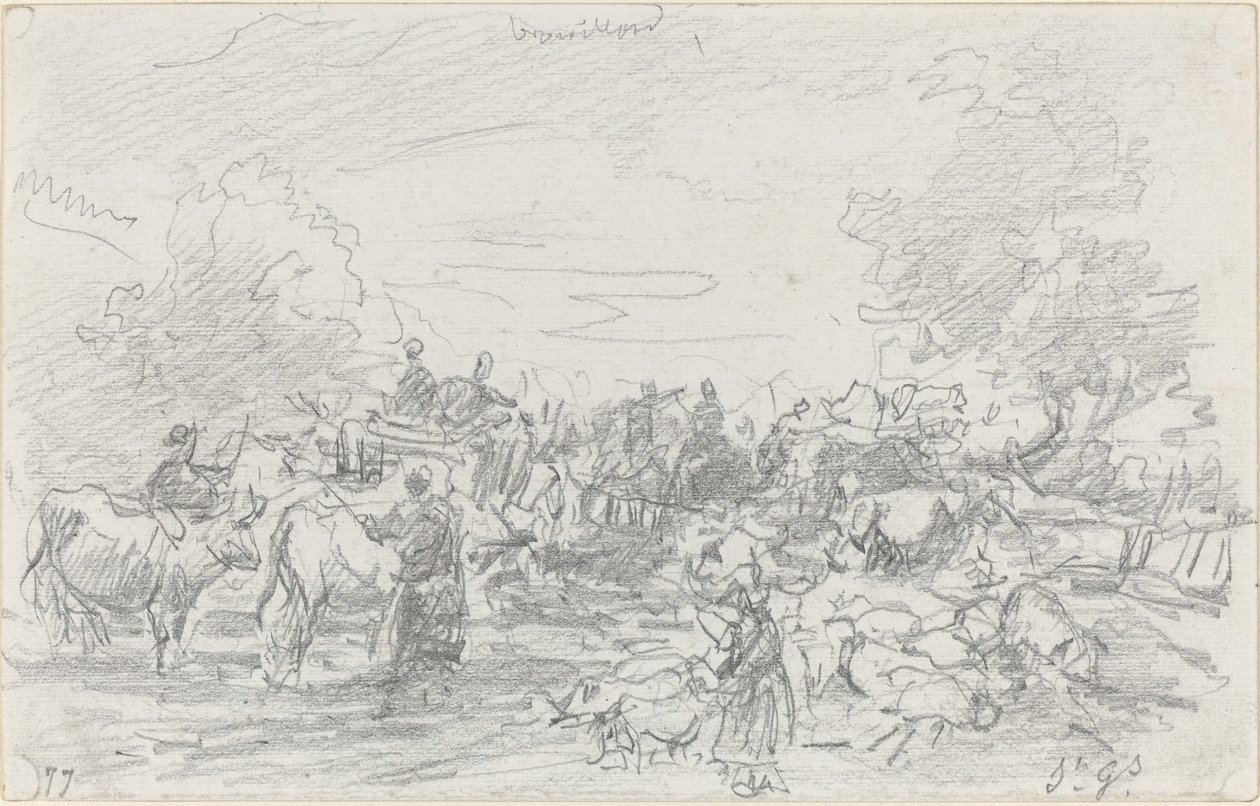 Stáda přes potok, 1877. od Eugene Louis Boudin
