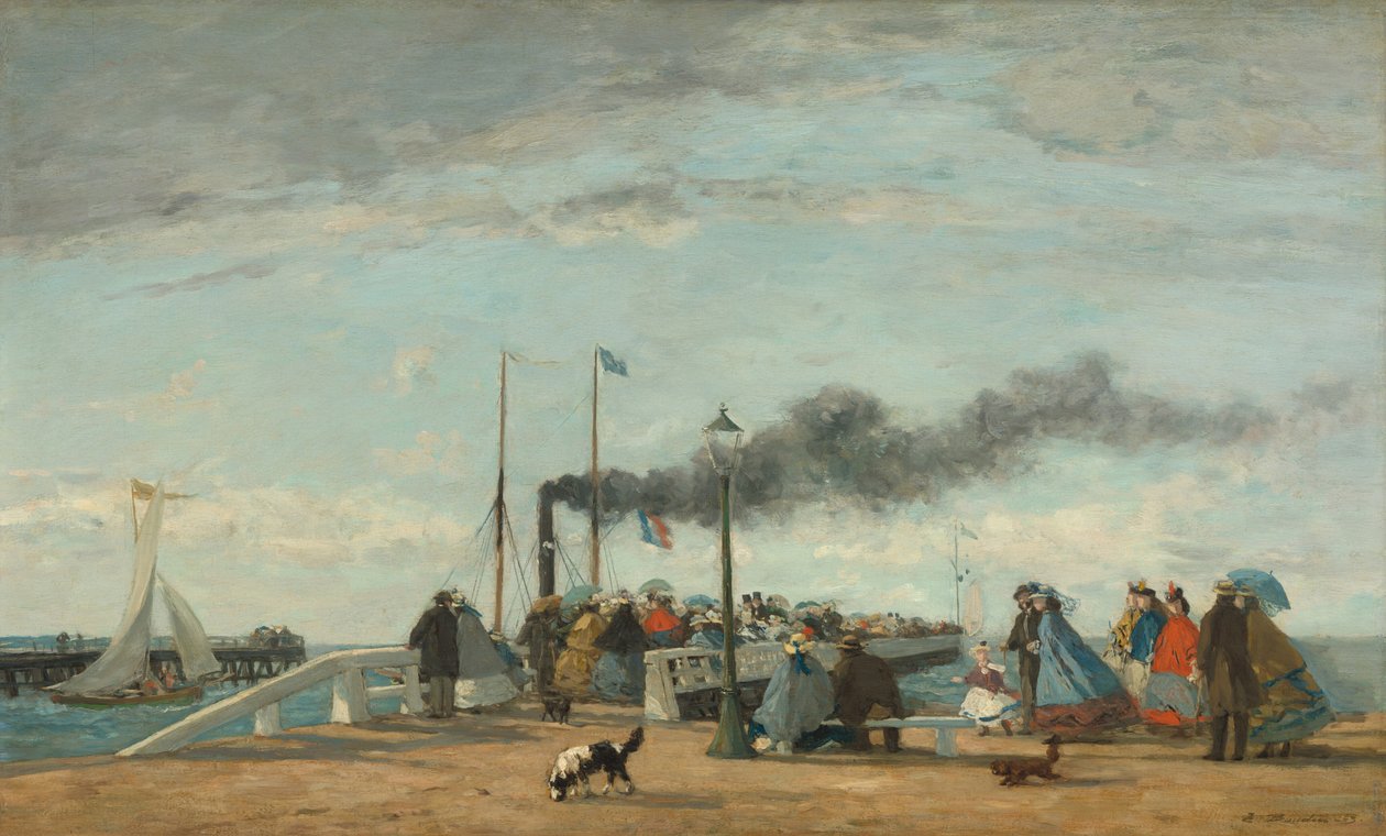 Jetty and Wharf v Trouville, 1863. od Eugene Louis Boudin