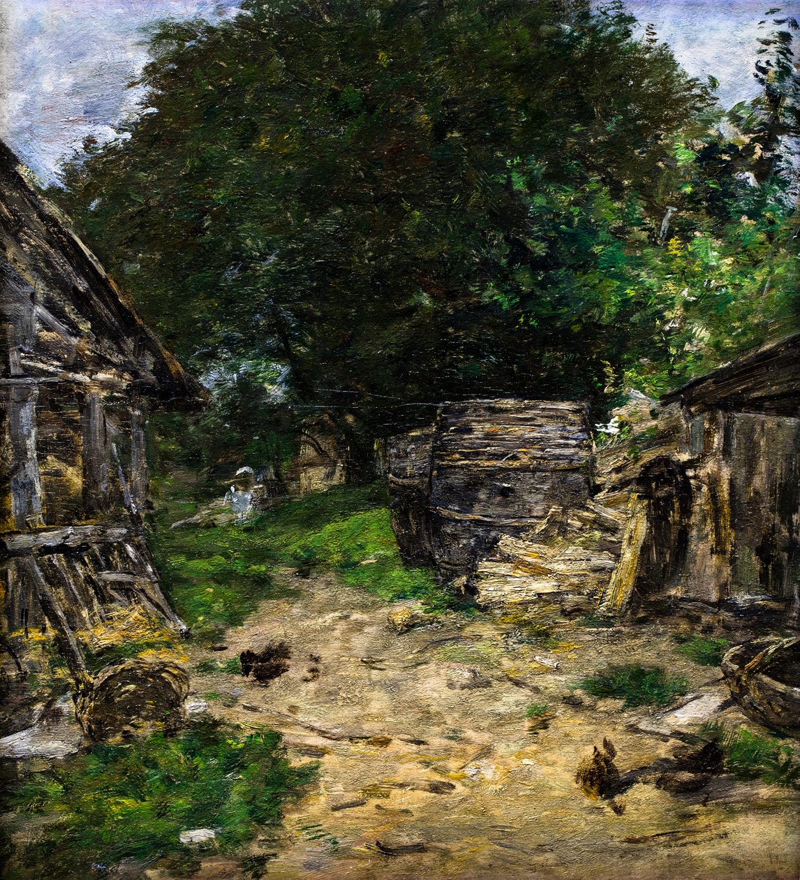 Krajina. Interiér hospodářského dvora od Eugene Louis Boudin