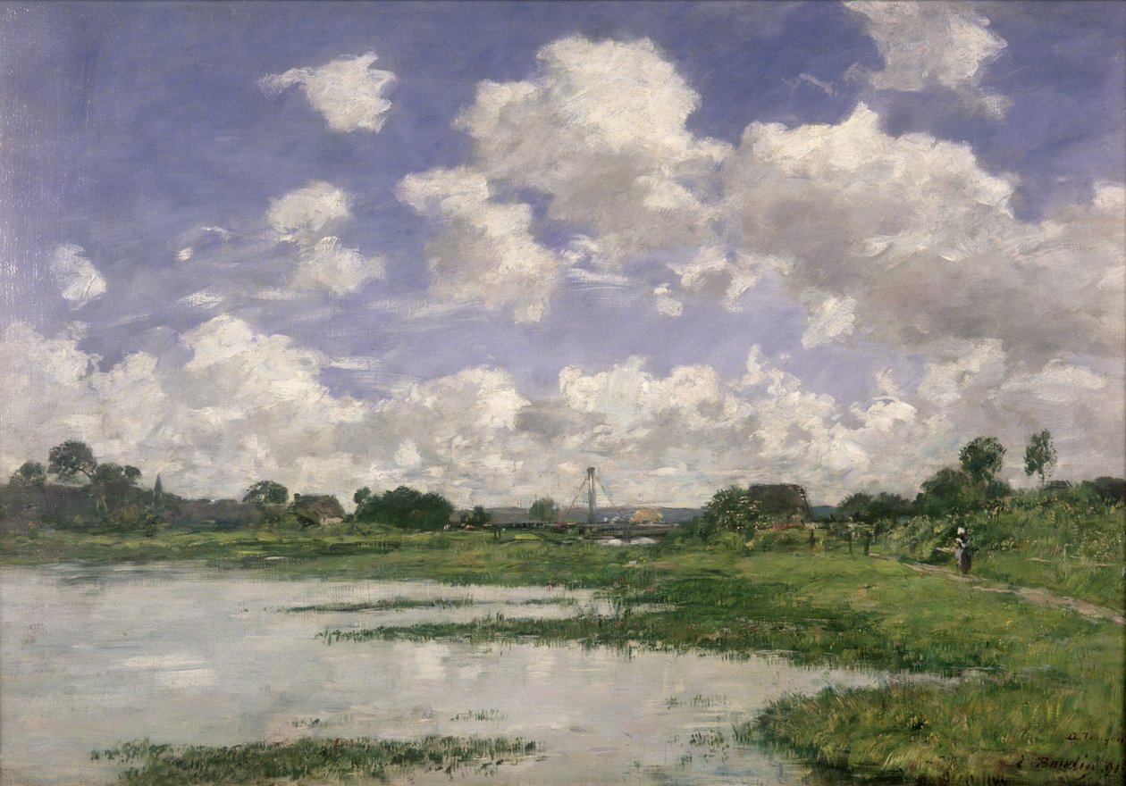 Krajina, řeka Touques, 1891 od Eugene Louis Boudin