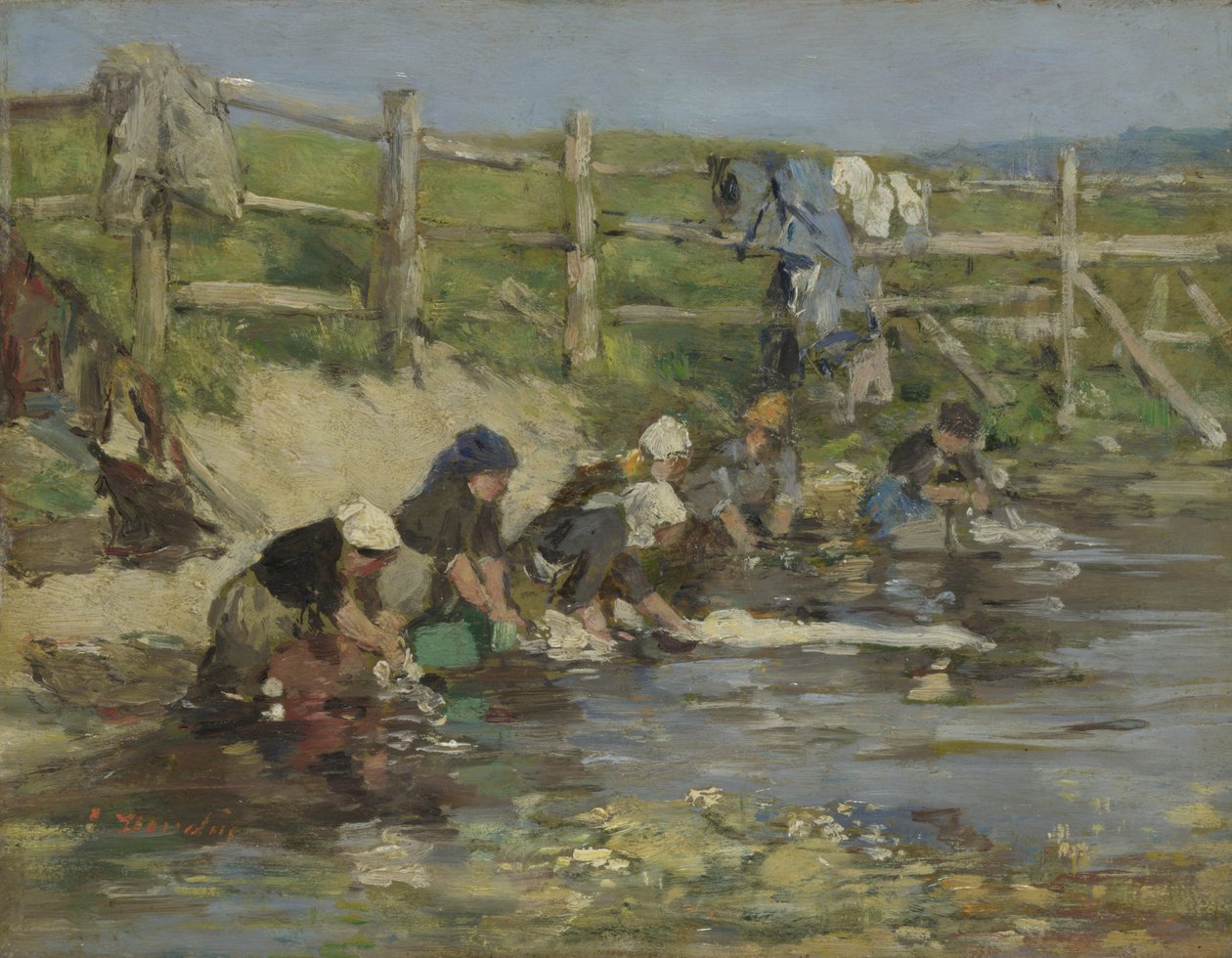 Laundresies by a Stream, ca. 1886-1890 od Eugene Louis Boudin