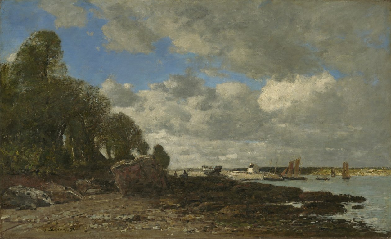 Plougastel, trajektový přechod, 1873 od Eugene Louis Boudin