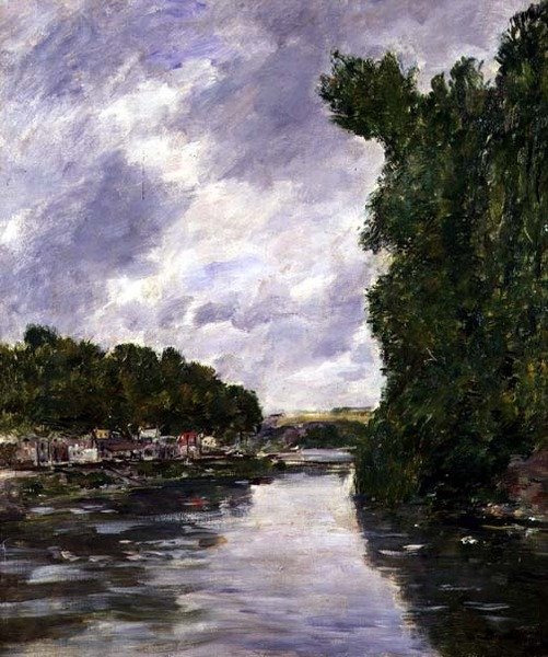 Řeka poblíž Abbeville od Eugene Louis Boudin