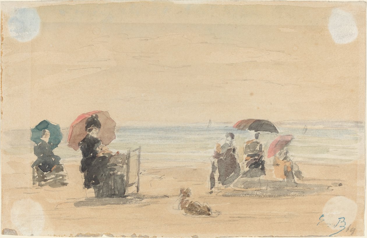 Sun Shades, Trouville, 1869. od Eugene Louis Boudin