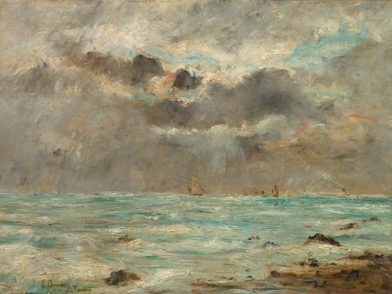 Pobřeží v Trouville, c. 1865-1900. od Eugene Louis Boudin
