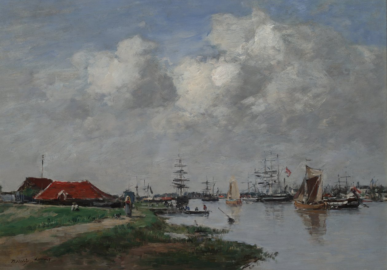Řeka Escaut v Antverpách, cca 1871-74 od Eugene Louis Boudin