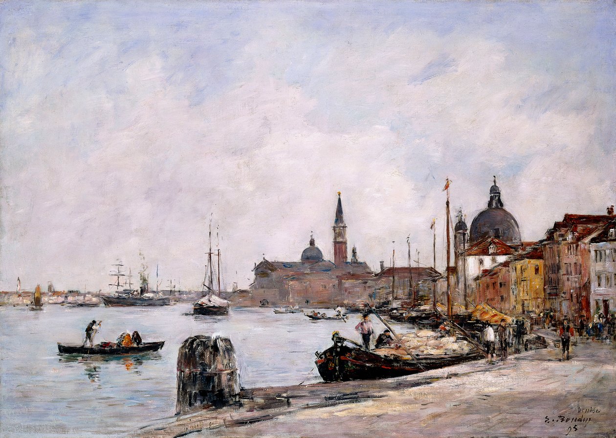 Nábřeží na Giudecca, Benátky, 1895 od Eugene Louis Boudin