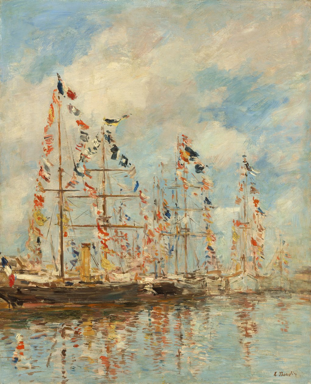 Yacht Basin v Trouville-Deauville, pravděpodobně 18951896. od Eugene Louis Boudin