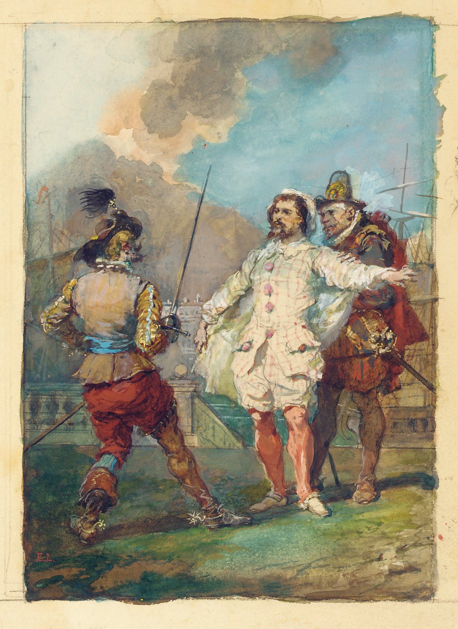"The Trickery of Scapin", po Moliere od Eugene Louis Lami