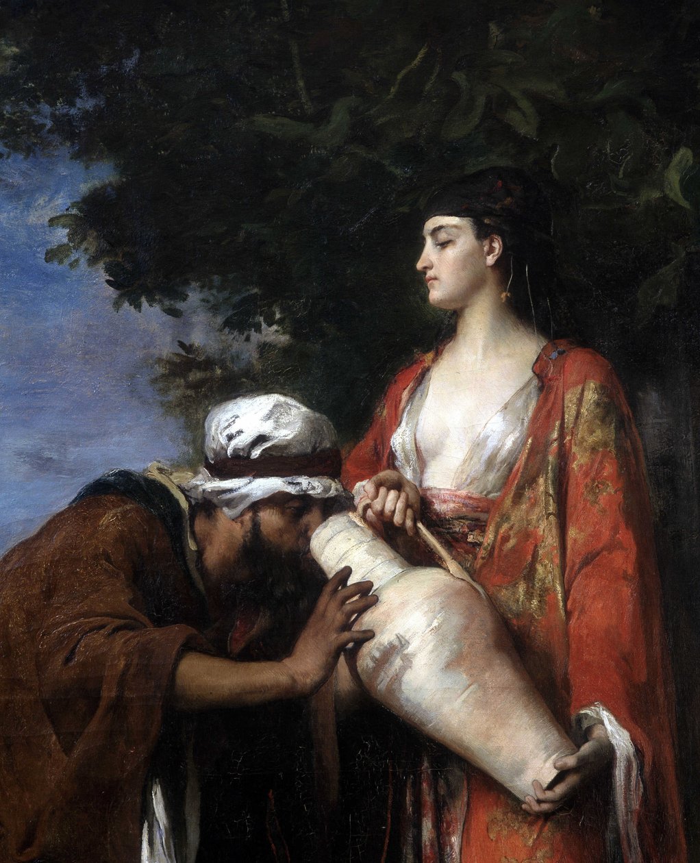 Rebecca ke studni. (detail) od Eugene Romain Thirion