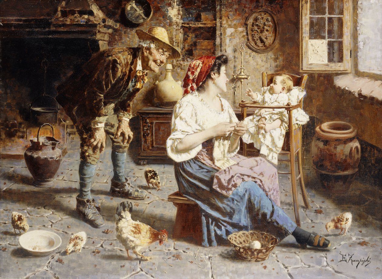 Rodinná blaženost od Eugenio Zampighi