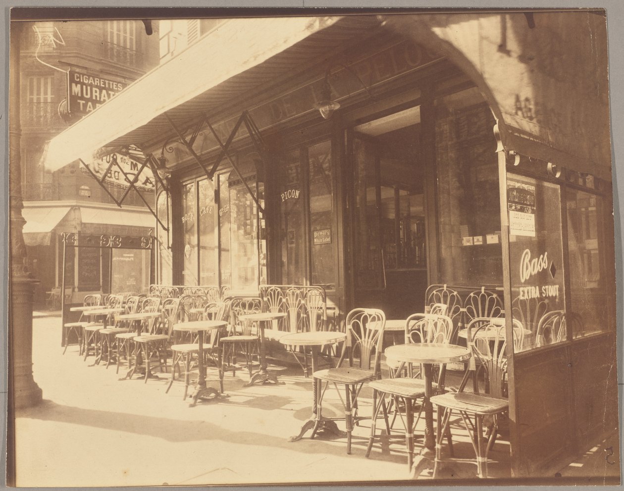 Kavárna, Avenue de la Grande-Armée od Eugène Atget