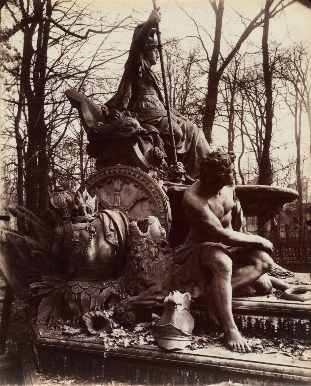 Versailles, fontána vítězné Francie od Eugène Atget