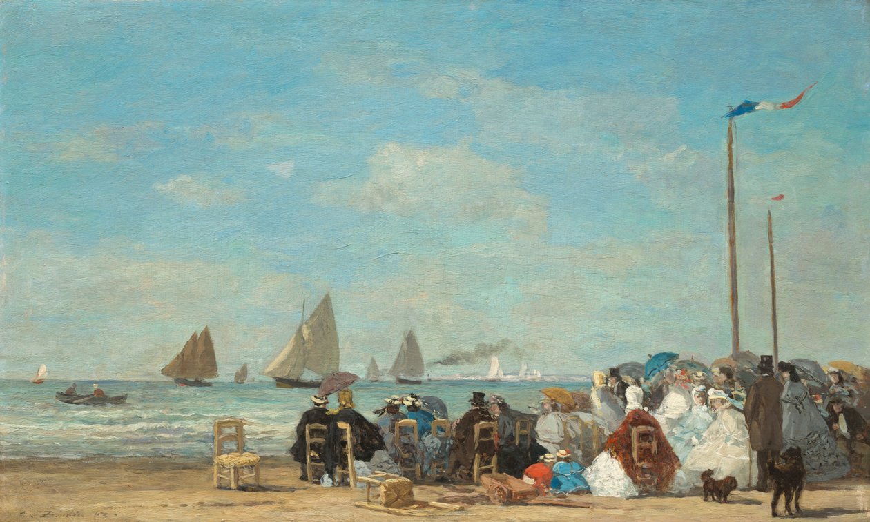 Plážová scéna v Trouville od Eugène Boudin