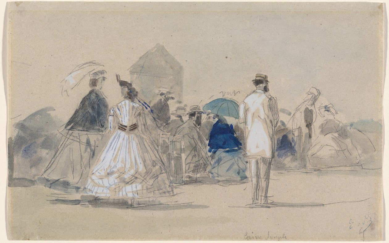 Krinolíny na pláži od Eugène Boudin